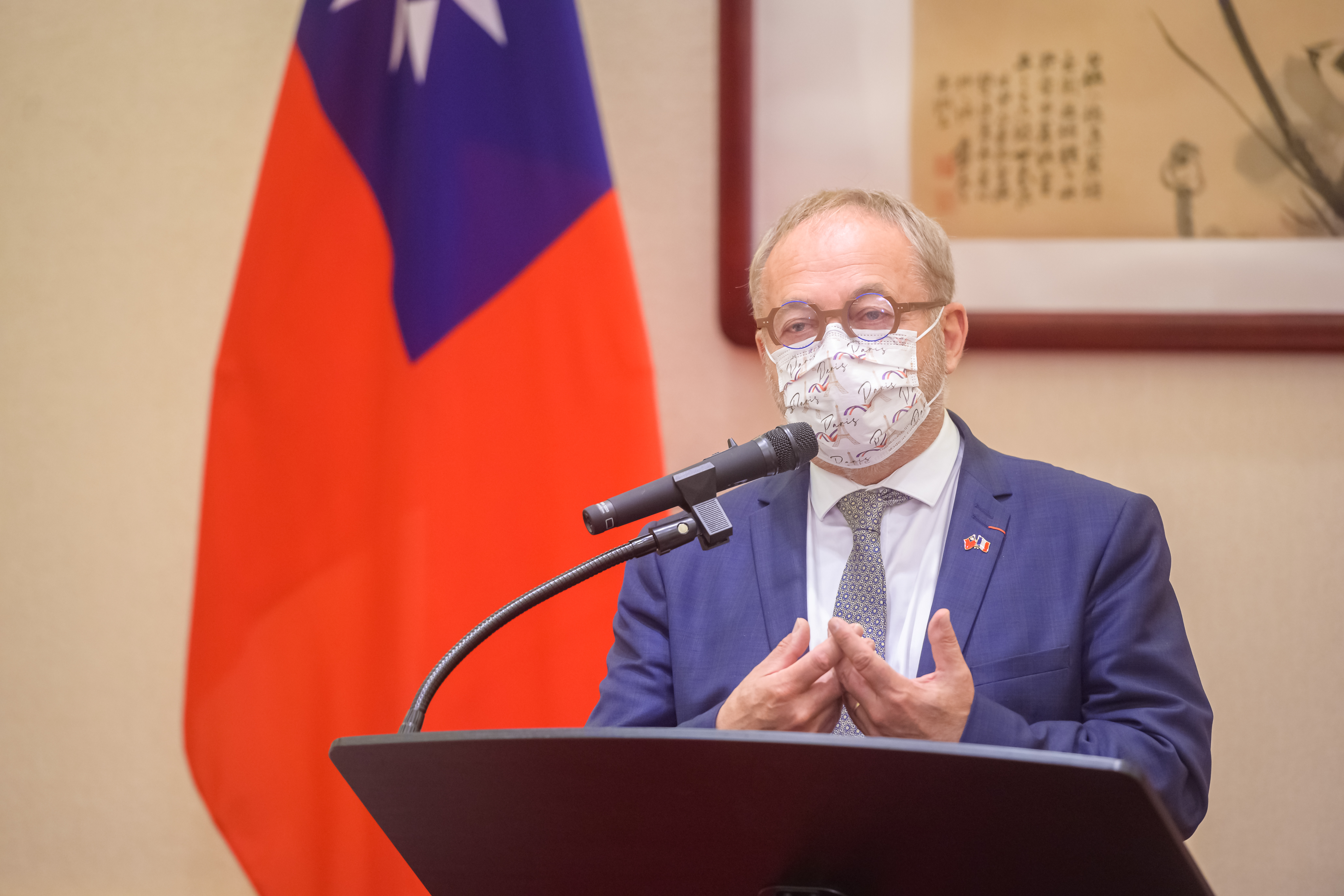 接見法國參議院外交暨國防委員會葛里歐(Joël Guerriau)副主席訪團   游錫堃：希望中國未來也能享受自由民主價值